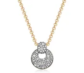 All Diamond Button Loop Necklace