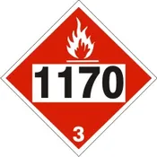 1170 ETHYL ALCOHOL, ETHANOL – CLASS 3 PLACARD