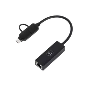 Adaptador Unno Tekno 2 en 1 AD3007GY USB tipo C y USB tipo A a RJ45 10/100/1000