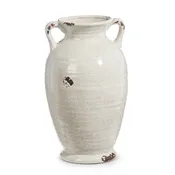14.5" GLAZED DISTRESSED HANDLED URN
