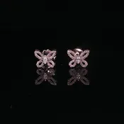 Diamond Pavé Butterfly Stud Earrings in Rose Gold