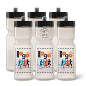 22oz Custom Sports Water Bottles – 6-Pack