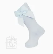 CARLOMAGNO KNEE SOCKS WITH GROSSGRAIN SIDE BOW | SKY BLUE