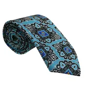 Abstract Ornamental Tie and Hanky Set | HD Collection | Teal