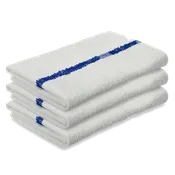 16×27 Economy Tennis Towel – White with Blue Stripe – priced per dozen