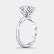 Round Diamond Tulip Solitaire White Gold Engagement Ring