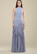 AMUR ELANI PLEATED GOWN IN MOONJELLY GLOW