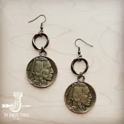 Antique Gold Indian Buffalo Head Earrings