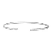 14K White Gold Diamond Bar Flex Bangle