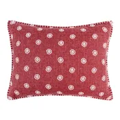 Angelica Off-White Red Paisley Pillow