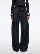 Barrel Jeans With Decorative Accessory