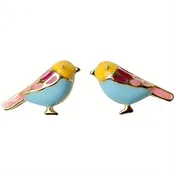 18k Gold Plated Bird Enamel Stud Earrings