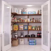 4-Shelf Large L-Shaped Walk-In Kitchen Pantry Kit (Fits 6 ft. x 7 ft. to 6 ft. x 9 ft.)