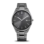 BERING Ultra Slim Polished/Brushed Grey 40mm Grey Sunray Dial Men's Watch 17240-777