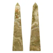 Obelisk Pair, Green Onyx, Mexico #R6N — Morgan Oakes Gallery