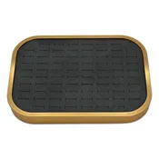 10 5/8" x 7 5/8" Gold Brushed Aluminum Gray Velvet 76 Ring Display Tray