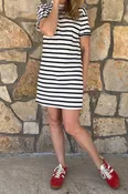 Kickback Cotton Striped Dress