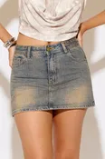 ACID WASHED & WORN LOOK DENIM MINI SKIRT SPSK25101102 (2)