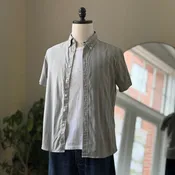 Abercrombie & Fitch Sage Stripe Shirt, Men's Small