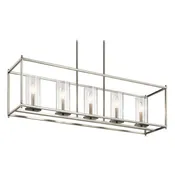 Modern Linear Chandelier Brushed Nickel Crosby by Kichler Lighting