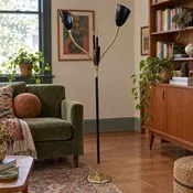 1950s Cattail Double Floor Lamp