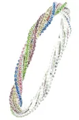 5 PIECE TWISTED RHINESTONE STRETCH BRACELET