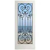 EXWP1LMonteCarlo - 1 Lite White Primed Square Sticking Door-Monte Carlo (1-3/4")