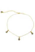 Virgin Saints and Angels Santa Monica Three Crystal Gold Choker