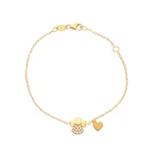Angel and Heart Zirconia Bracelet