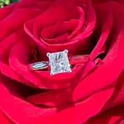0.63 Carat Diamond 14K White Gold Engagement Ring