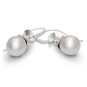 Petite Diamond Ruffle© South Sea Pearl Earrings 18KW