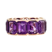 Amethyst Emerald Cut Eternity Band