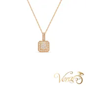 10K Rose Gold Diamond Pendant Necklace with 0.15 ct Natural Diamond – 18", 1.87g
