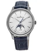 Jaeger LeCoultre Master Ultra Thin Moon Silver Dial Leather Strap Women's Watch Q1248420