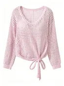 Women’s Relaxed Bow-Tie Knit Sweater