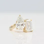 La Grande Toi Et Moi Ring in Yellow Gold with 6ct Moissanite