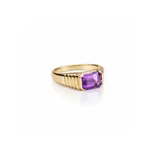 14k Amethyst Pyramid Ring
