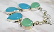 Chalcedony and Chrysocolla Bracelet