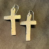 Ancient Bronze Cross Earrings
