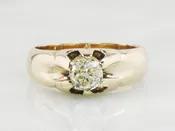 Victorian Diamond Engagement Ring: .55 CT Old Mine Cut, 10k Gold