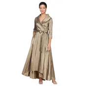Alex Evenings Portrait Collar Taffeta Dress