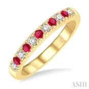11 Alternate Gemstone & Diamond Wedding Band 46507PPFGRBYG