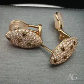 18k Beauty 18K Rose Gold Champagne Diamond Earrings