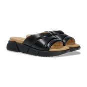 Giovanni Fabiani Women's Erin Smooth Black Leather Slide Sandal