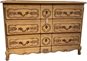 18th Century Carved and Bleached Oak Commode