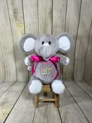 Cubbies™ Grey & White Elephant Stuffie with Custom Embroidery