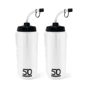 1 Liter Sports Water Bottle with Straw – 2-Pack