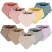10-Pack Baby Girls Multi Pink Muslin Bandana Bibs