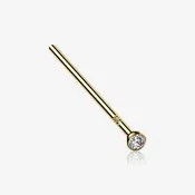 14 Karat Gold Bezel Set Sparkle Fishtail Nose Ring