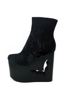 Deadwood Black Velvet Wedge Boot (SHIPS FROM CHARLA TEDRICK, NOT AVAILABLE FOR PICKUP IN STORE)